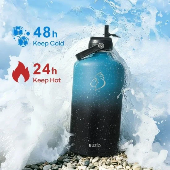 Buzio Duet Series Gallon Bottle with 2 Lids and Sleeve 3.8L - Starry Indigo